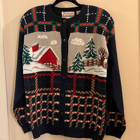 Ashley Design Women's M Cardigan Sweater Hand Embroidered Vintage Cottagecore - Picture 11 of 13